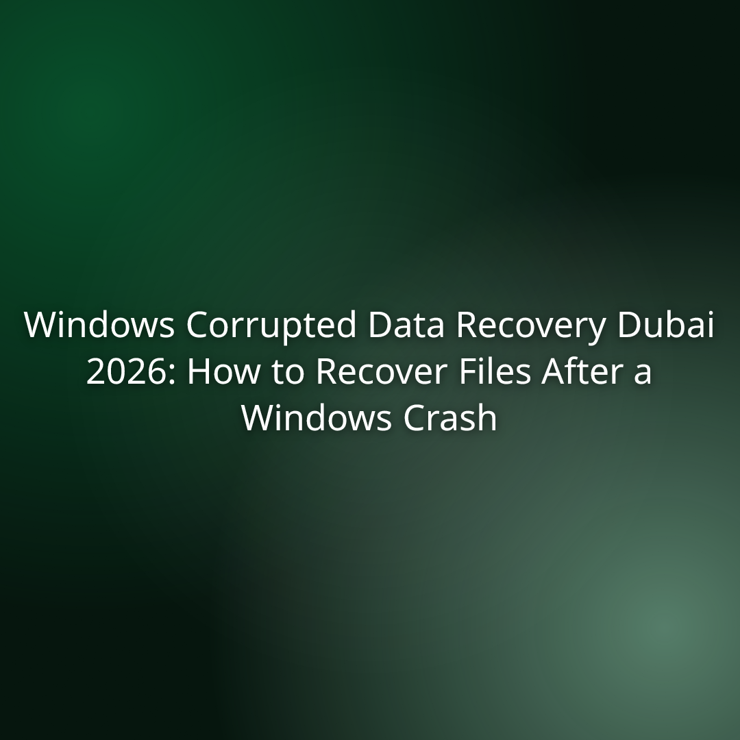 Windows Corrupted Data Recovery Dubai 2026: How to Recover Files After a Windows Crash