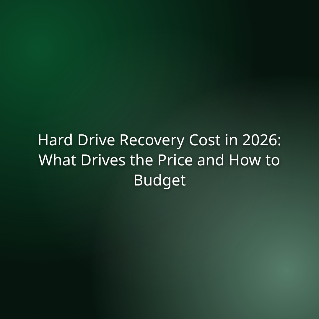 Hard Drive Recovery Cost in 2026: What Drives the Price and How to Budget