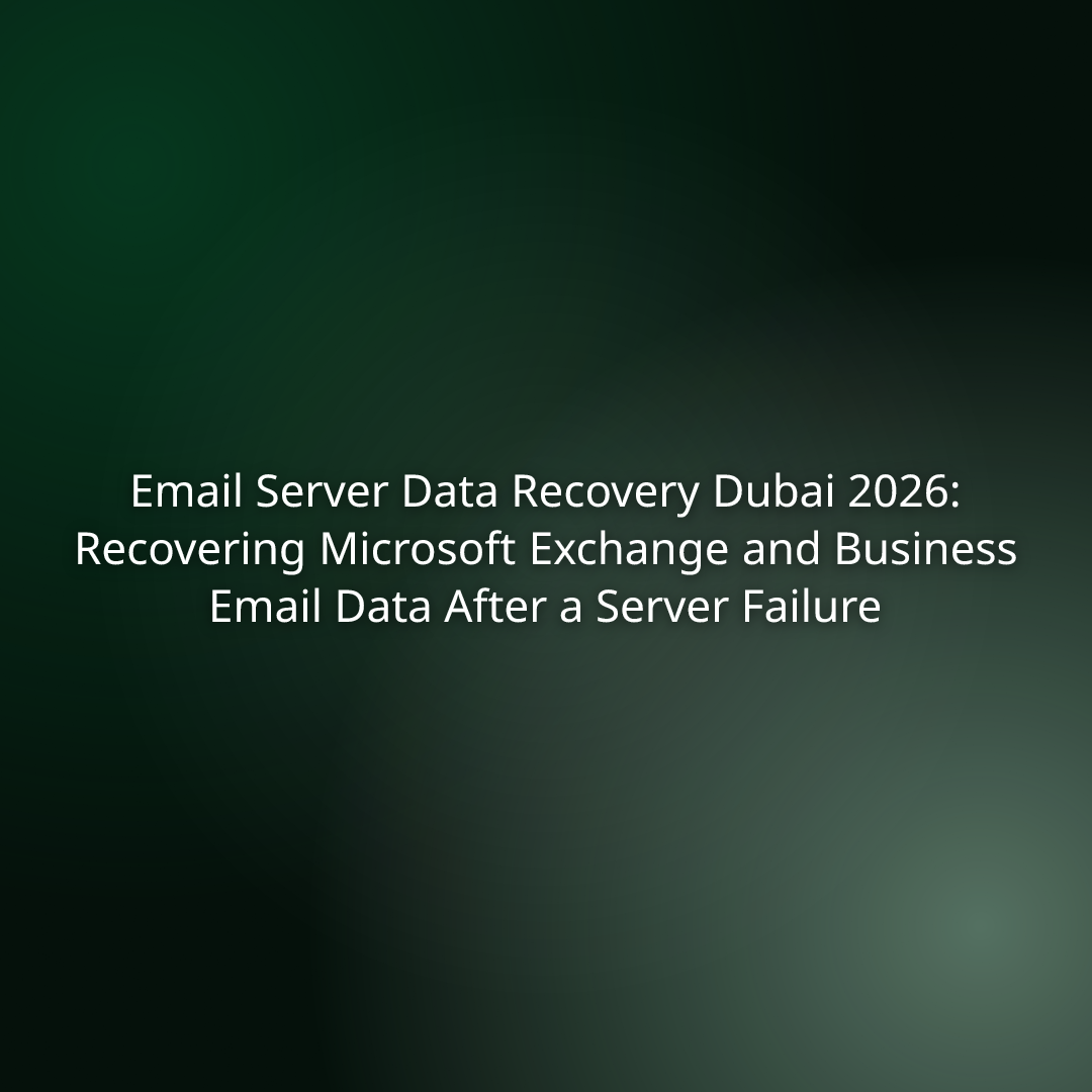 Email Server Data Recovery Dubai 2026: Recovering Microsoft Exchange and Business Email Data After a Server Failure